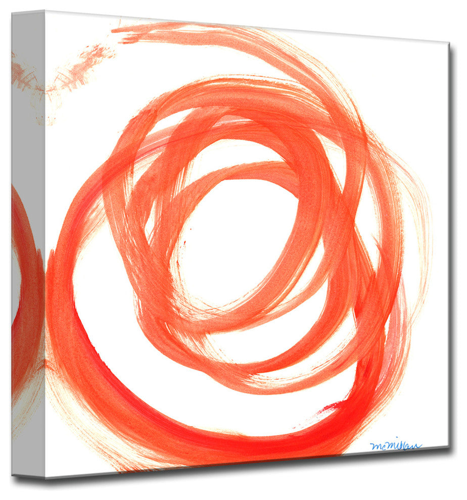 Orange Swirl II' Ready2HangArt Canvas by Leslie Owens, 16"x16"