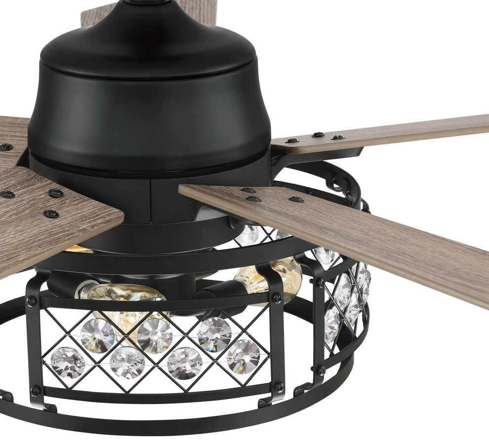 52-inch Modern Crystal Ceiling Fan With Remote