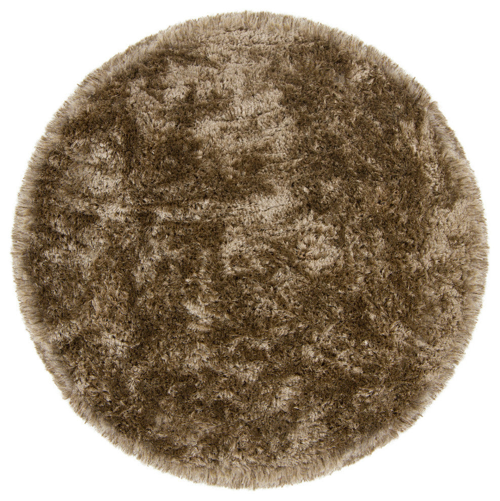 Giulia Contemporary Area Rug, Brown, 7'9" Round