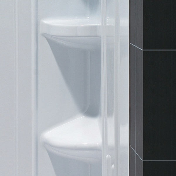 DreamLine SlimLine 32"x60" Base Center Drain and QWALL-3 Shower Backwall Kit