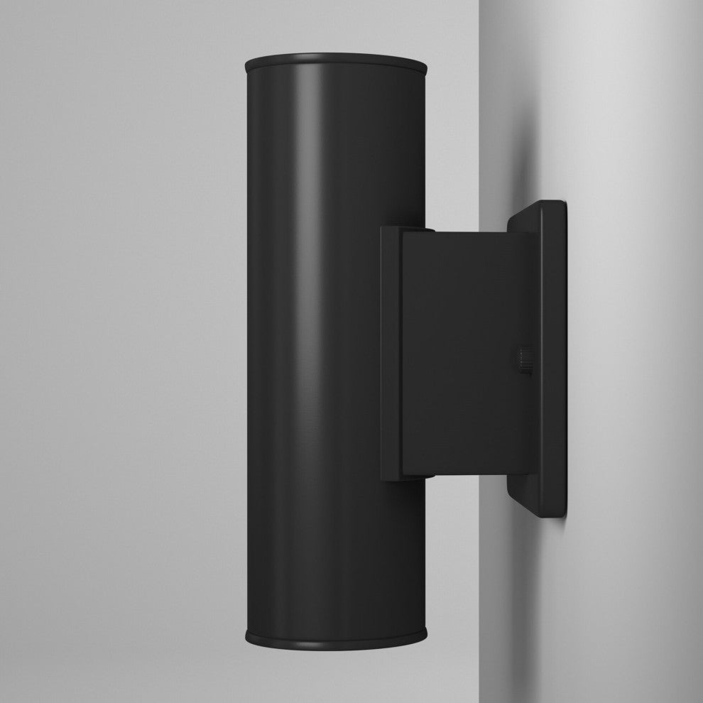 1x50W Outdoor Wall Light, Matte Black Finish, 2 Light