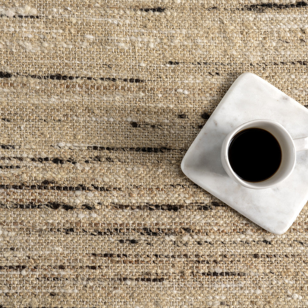 Evergreen Marled Jute Blend Area Rug, Beige 5' x 8'