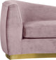 Julian Velvet Upholstered Chaise, Pink, Gold Base