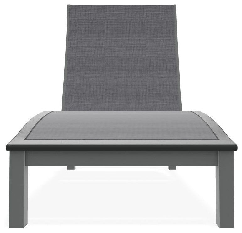 Bazza Sling 4-Position Contour Outdoor Chaise Lounge, Augustine Pewter/Graphite