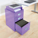 3 Drawer Locking Metal File Cabinet With Top Shelf, Purple