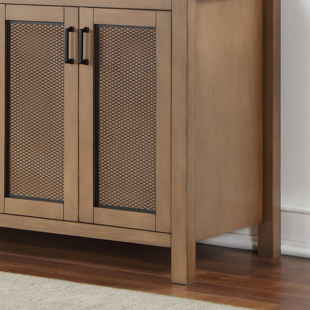 Hadiya Brown Pine Bathroom Vanity Set, 72", Without Mirror