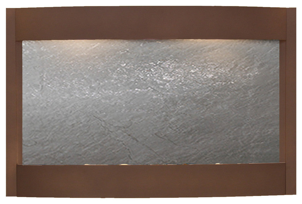 Calming Waters Wall Water Fountain, Black Featherstone, Woodland Brown