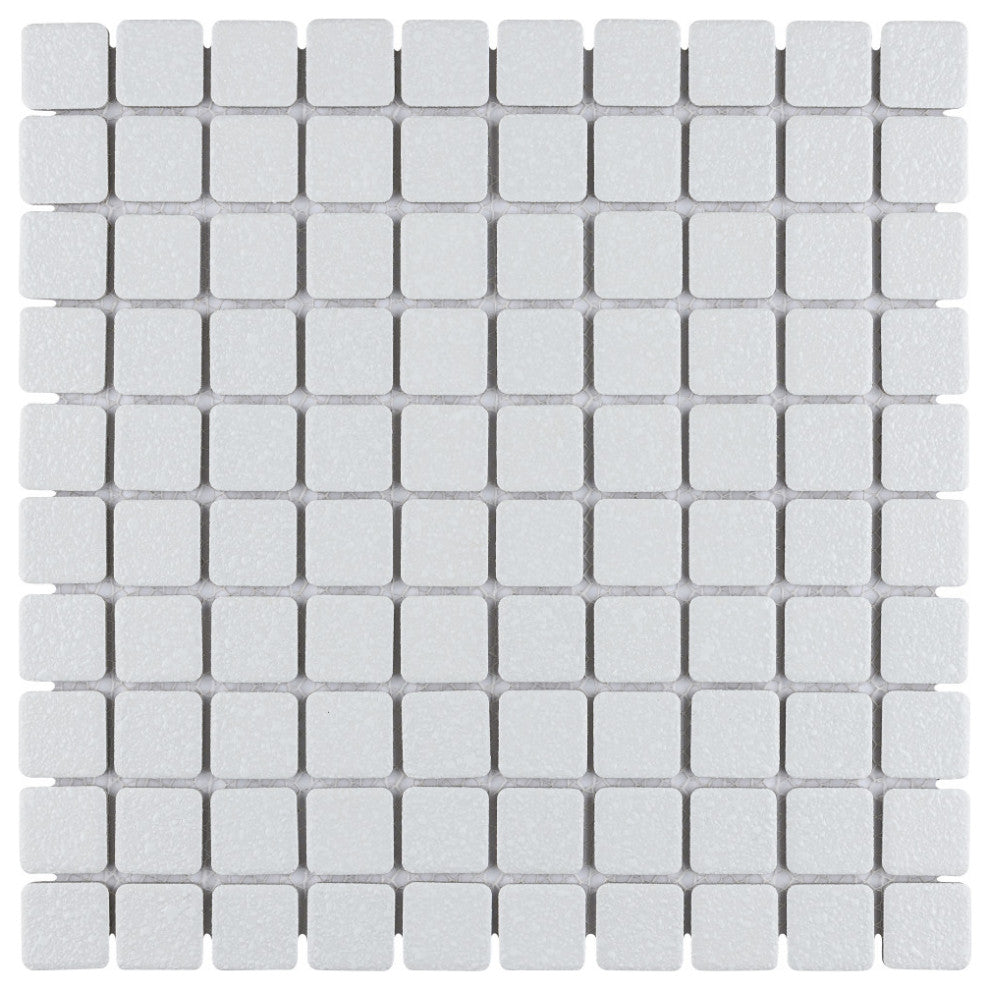 Crystalline Square White Porcelain Floor and Wall Tile