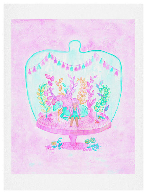 Deny Designs Dash And Ash Unicorn Hideaway Art Print