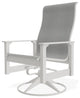 Leeward Sling Outdoor Swivel Rocker, Alloy/Snow