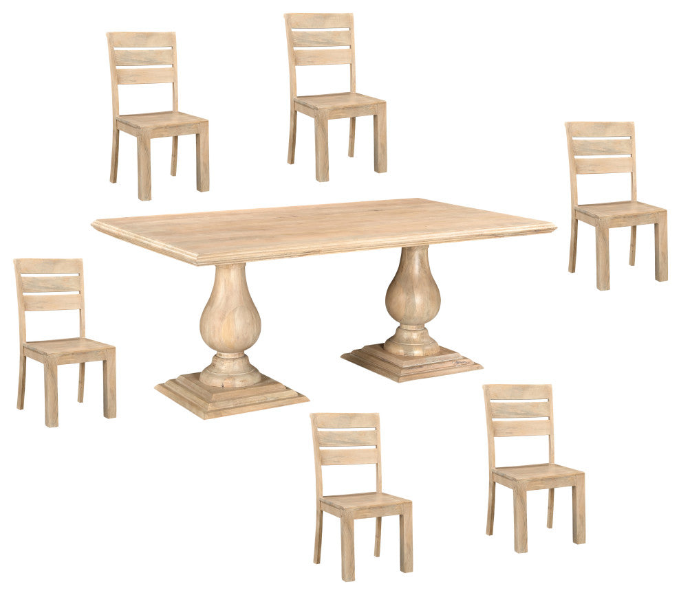 Noah 7-piece Solid Wood Dining Set