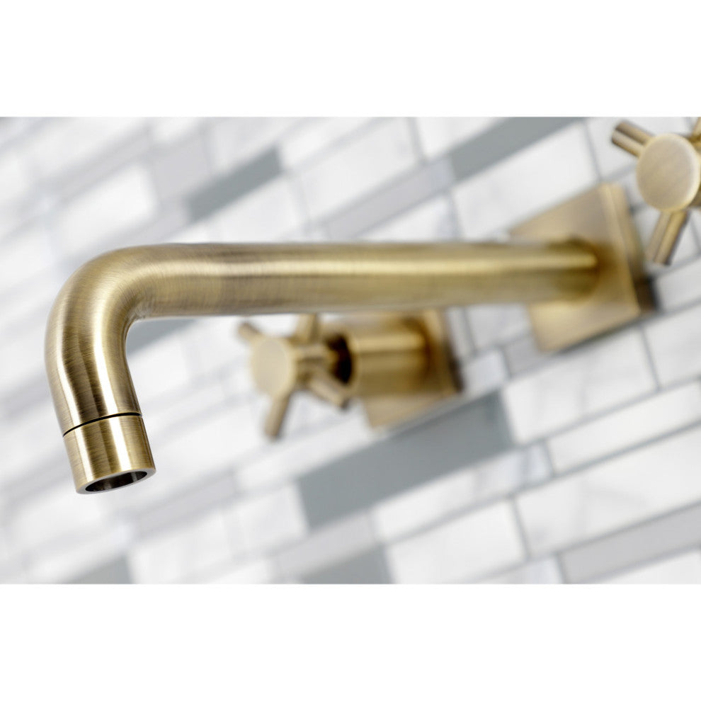 KS6023DX Wall Mount Tub Faucet, Antique Brass