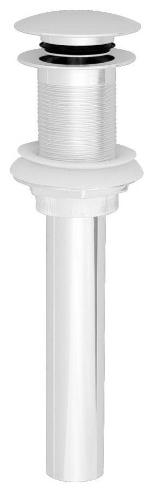Euro Mushroom Lavatory Drain W/O Overflow Holes - Exposed In Powder Coated White
