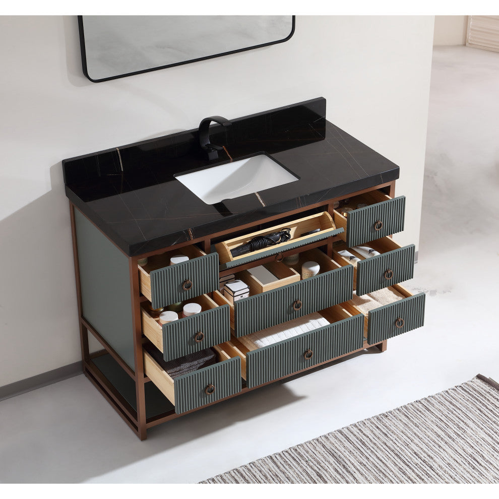 Vanity With Mirror,Sconce,Faucet Included