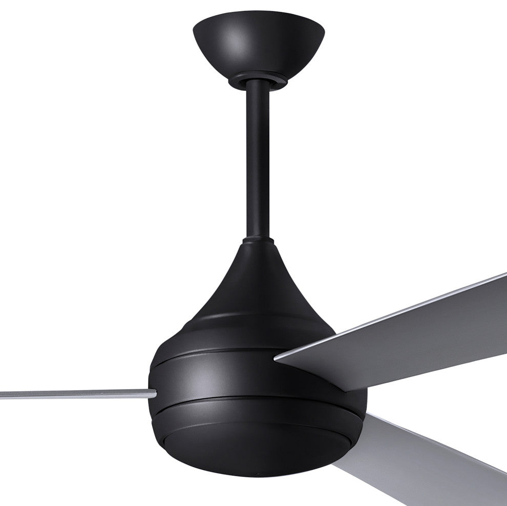 Donaire Paddle Fan Integrated LED, Matte Black, Brushed Stainless Blades