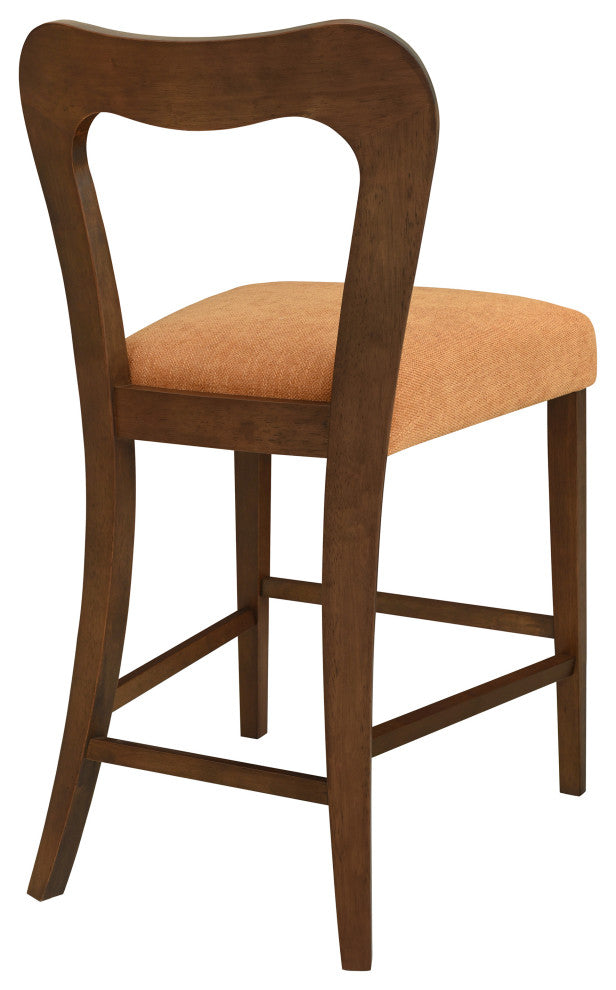 GDF Studio 25.5" Modern Armless Counter Stools, Set of 2, Walnut/Caramel