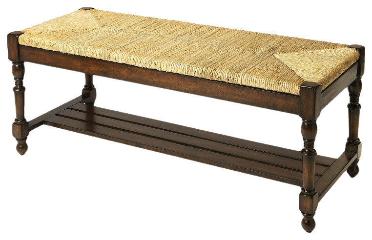 Woven Wicker Bench, 1299070