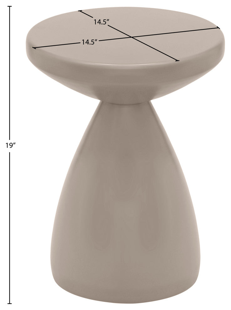 Anika Iron End / Side Table, Taupe