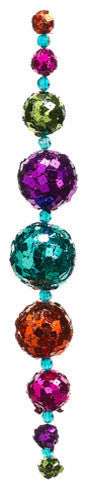 24" Multicolor Sequined Disco Ball Christmas Garland, Unlit
