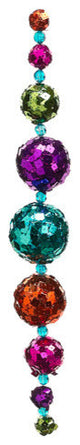24" Multicolor Sequined Disco Ball Christmas Garland, Unlit