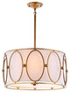 Violetta 3-Light 19" Metal Pendant, Gold and White