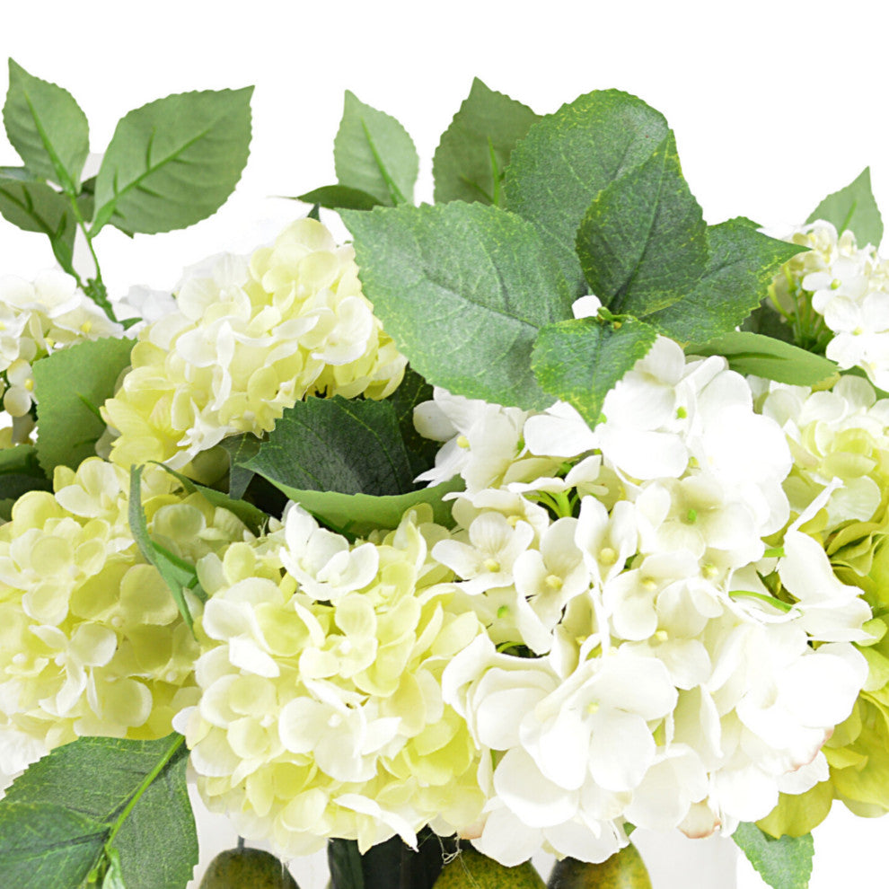 Pear and Hydrangea Centerpiece Arrangement