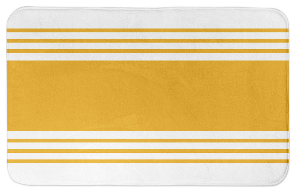 Yellow Farmhouse Stripe 34x21 Bath Mat