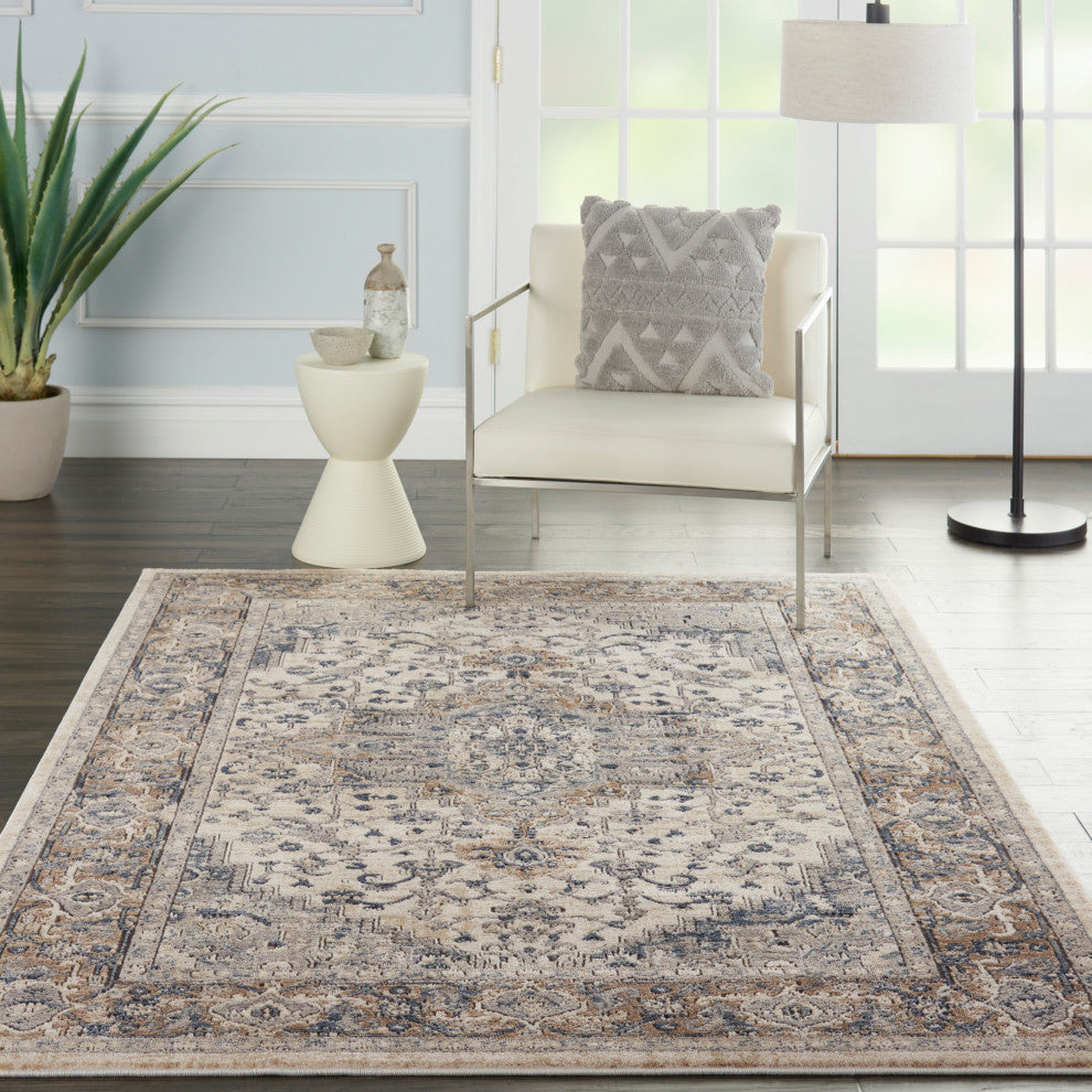 Nourison Quarry 6' x 9' Ivory Grey Farmhouse Indoor Rug