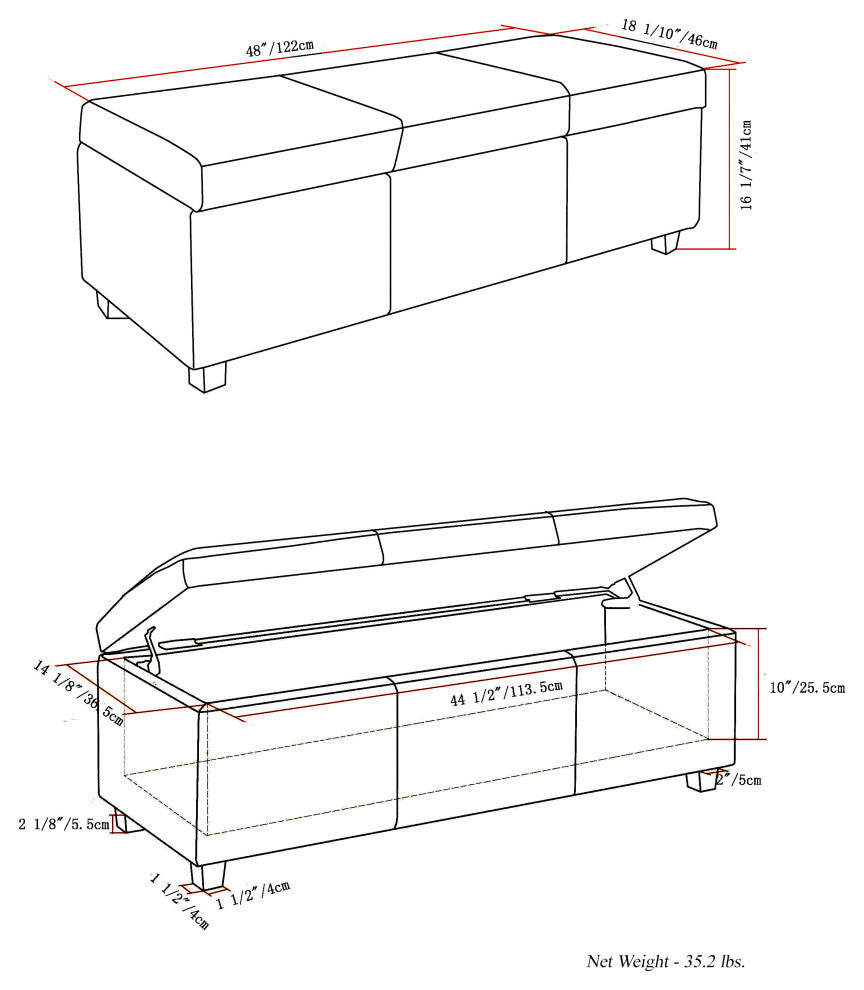Avalon Storage Ottoman Bench