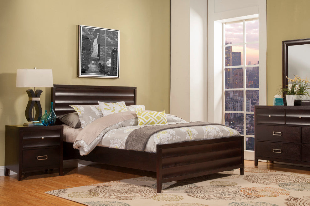 Alpine Furniture Legacy Standard King Panel Bed, Black Cherry
