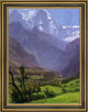 Albert Bierstadt Twin Peaks Rockies Framed Premium Canvas Print, 21"x28"