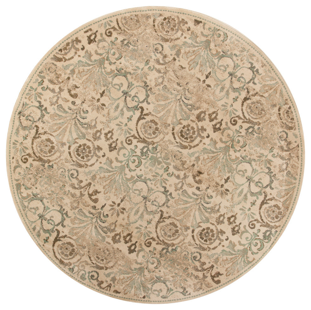 Heritage 9355 Sage Accents Rug, 7'7" Round