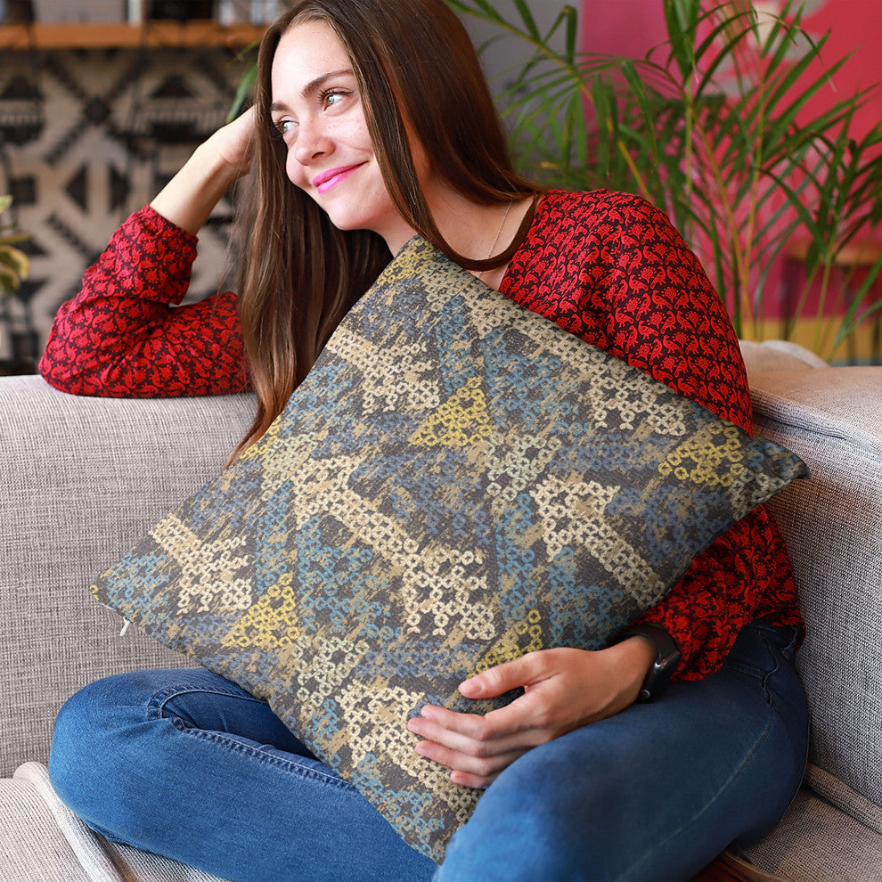 Plutus Blue Arrows Stripe Luxury Throw Pillow, 20"x26"