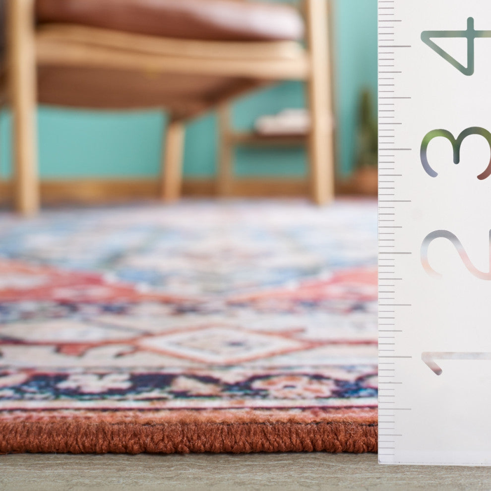 Safavieh Tucson TSN104 Rug Machine-Washable, Beige/Blue, 3'x5'