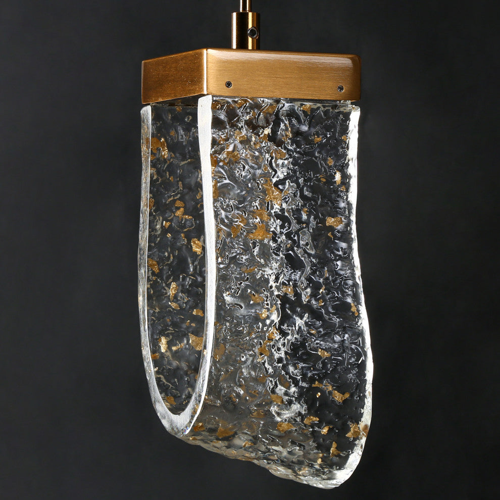 LNC Aeyilana 5-Light 28" Modern Cluster Loop LED Kitchen Island Light, Gold