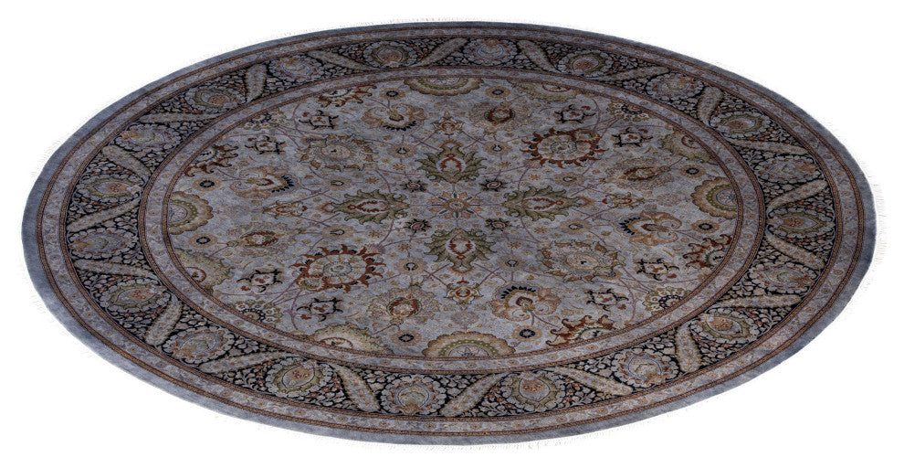 Overdyed One-of-a-Kind Hand-Knotted Area Rug Gray, 9' 1" x 9' 1"