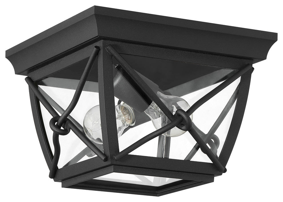 Belmont 1 Light Outdoor Flushmount, Black
