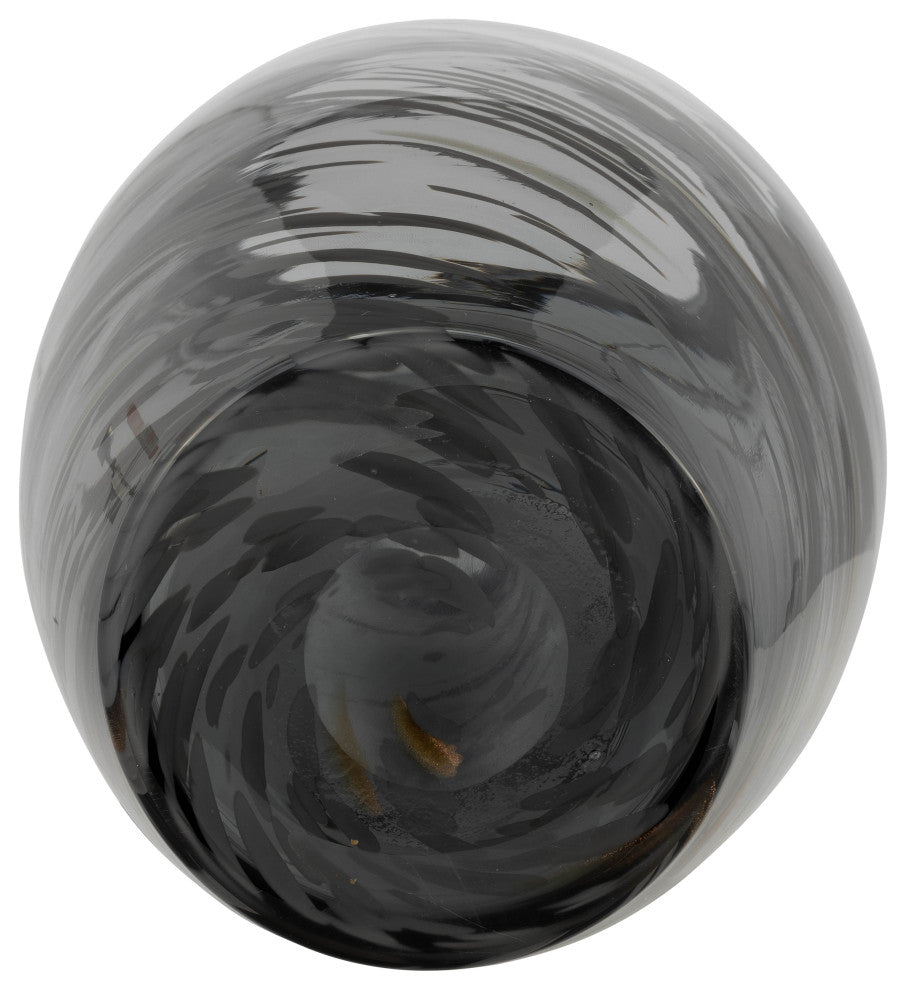 Glass, 20"H Swirl Vase, Black