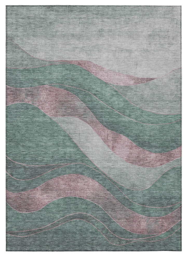 Machine Washable Indoor/Outdoor Chantille ACN1892 Sage 3' x 5' Rug