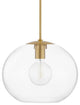 Margot 1-Light Extra Large Pendant, Aged Brass Finish, Clear Glass