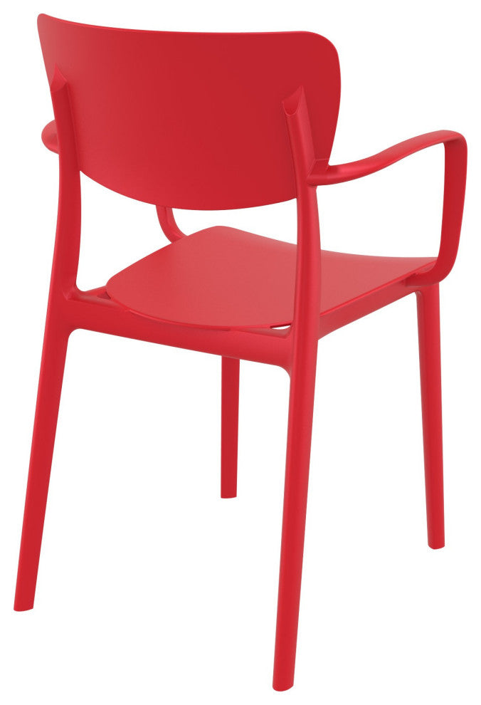 Lisa Outdoor Dining Arm Chair, Set of 2, Red