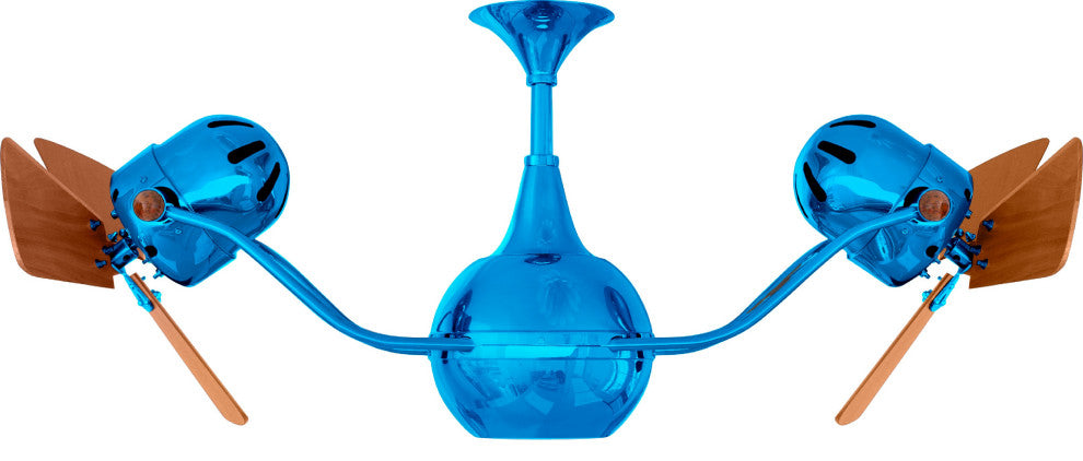 Vent Bettina Rotational Ceiling Fan With Mahogany Blades, Light Blue