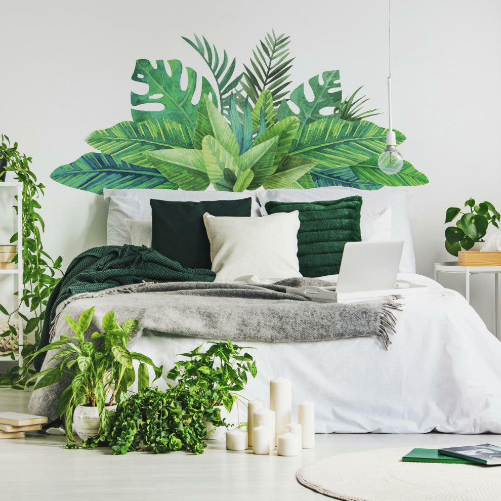 Green Watercolor Tropical Leaves XL Giant Wall Decals