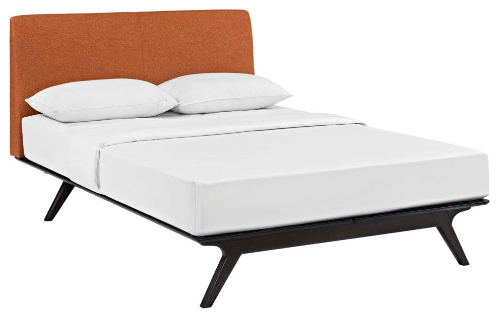 Modway Bedroom Tracy Queen Bed, Cappuccino/Orange