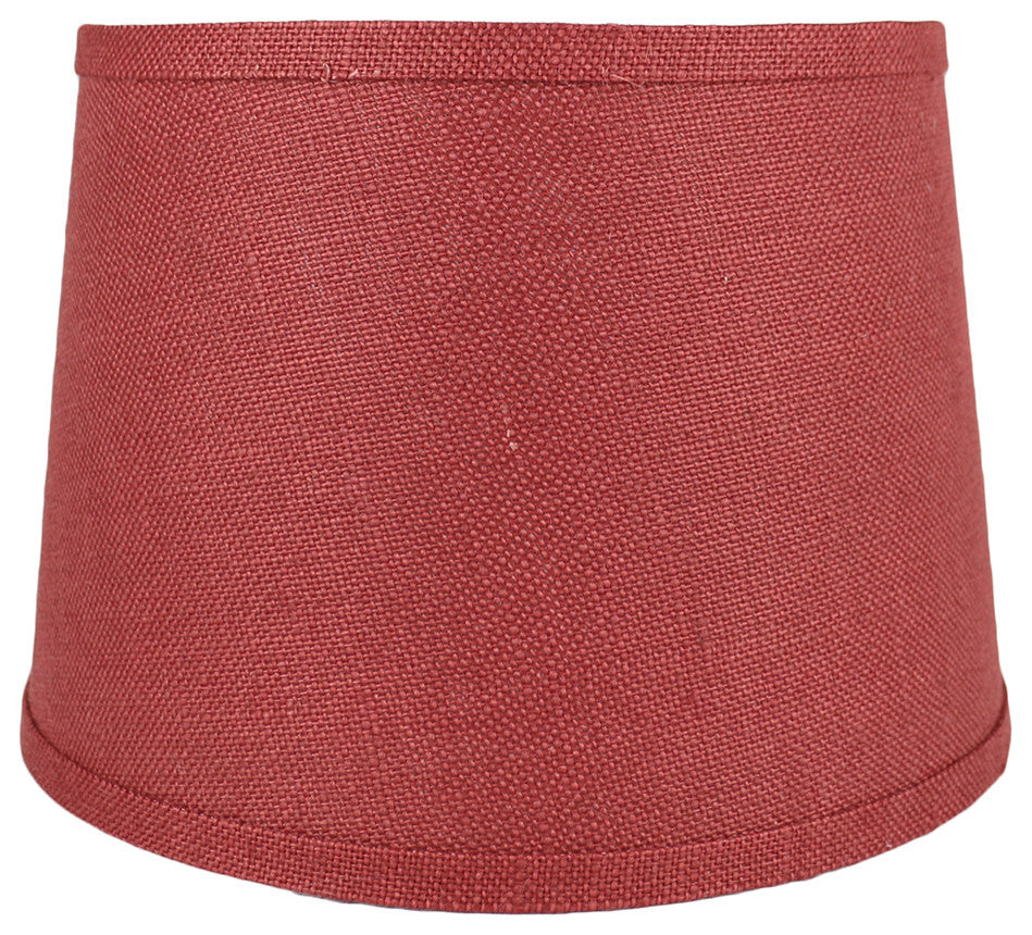 French Drum Burlap Lampshade, 10"x12"x8.5", Burgundy