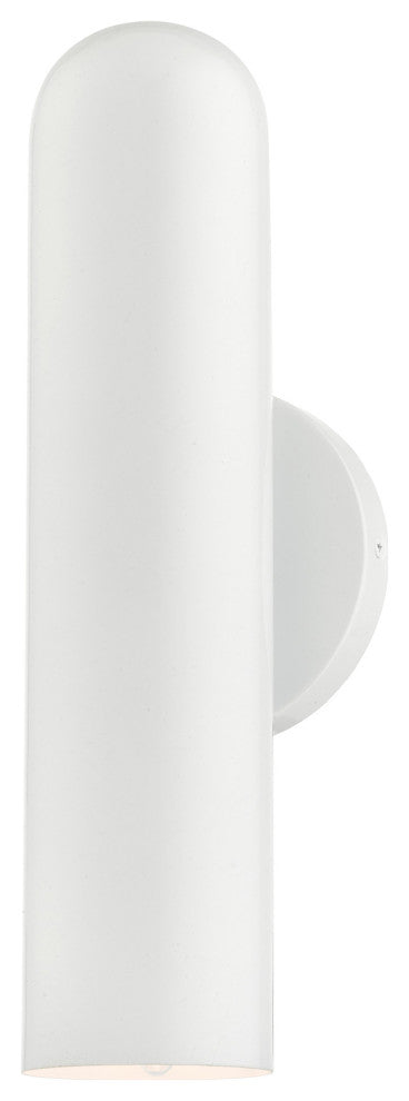 Shiny White Mid Century Modern, Urban, Scandinavian Single Sconce