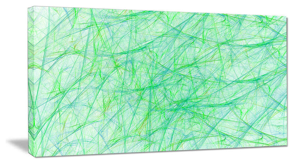 Clear Green Veins of Marble, Oversized Abstract Canvas Art Print, 60x28