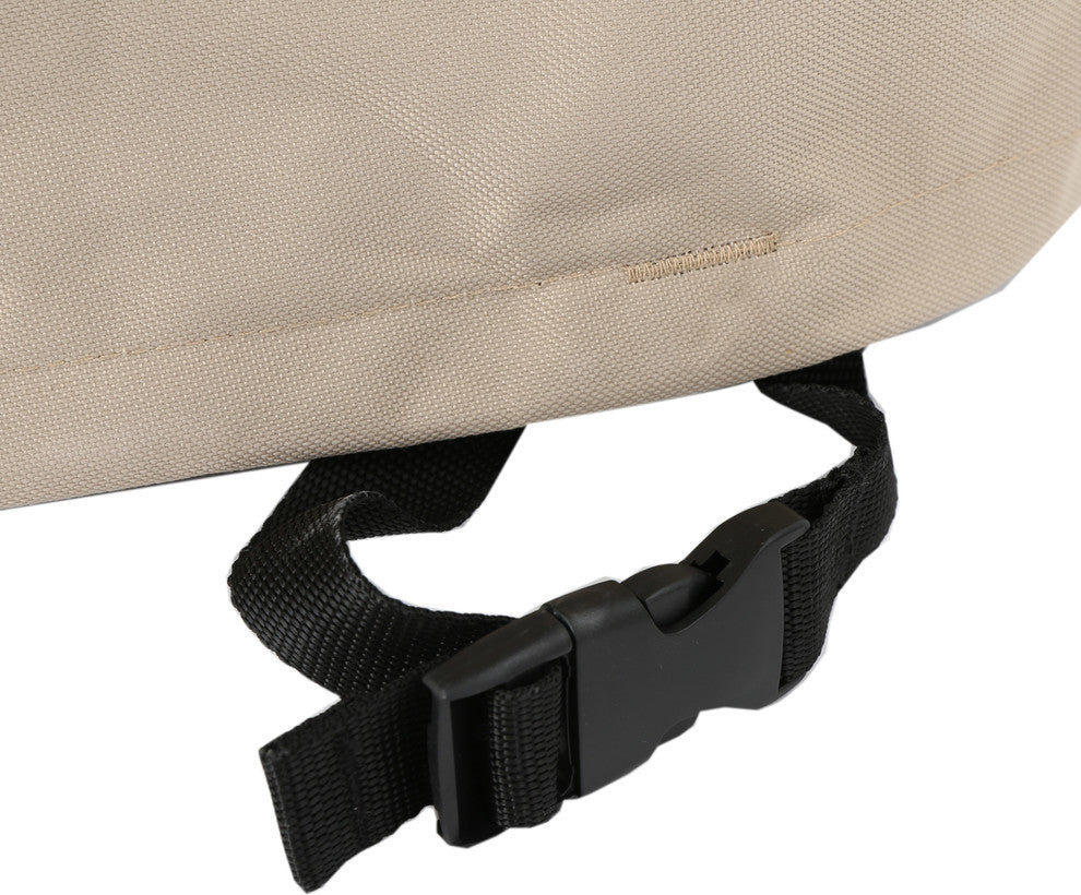 GDF Studio Solana Outdoor Beige Waterproof Fabric Lounge Set Cover, Set of 2