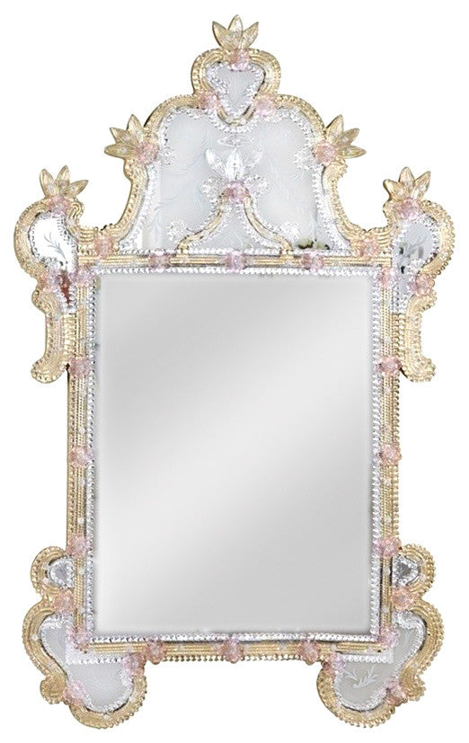 Elegant Lighting Mirror Murano Collection, Gold, 30.5"x1.8"x47.8"