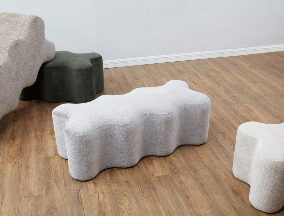 Safavieh Couture Jacqualessa Chenille Bench, Grey